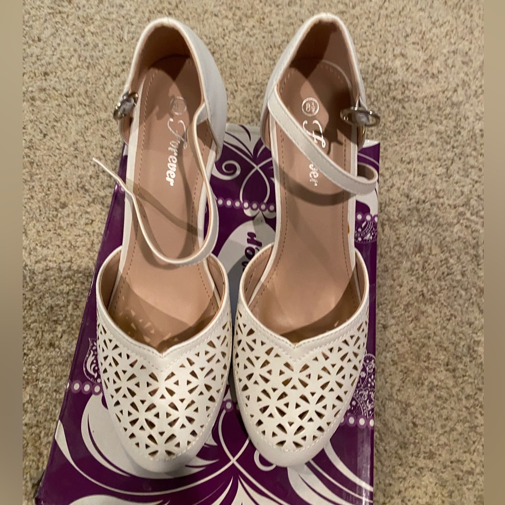 White Ankle-Strap Heels